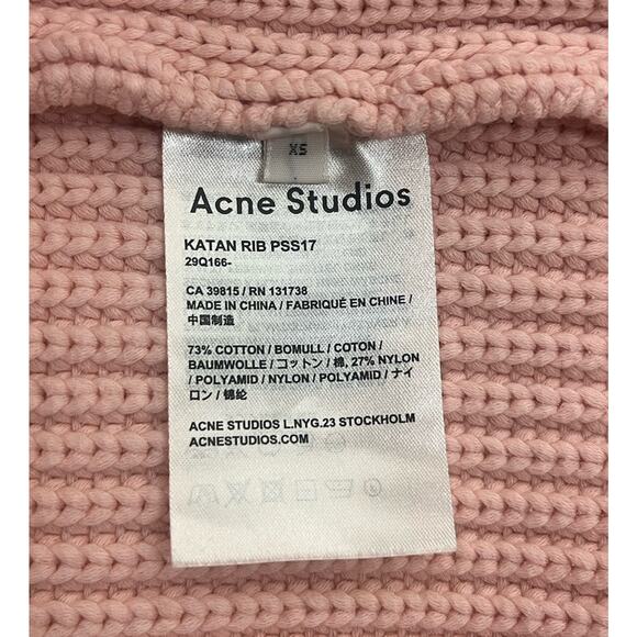 Acne Studios Katan Heavy Rib Knit Sweater Jumper Pale Dusty Pink Men's Size XS - Picture 10 of 10